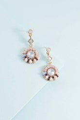 Pastel Gems & Faux Pearl Gold Plated Earrings, Earrings, $ 18.00, A Moment Of Now™